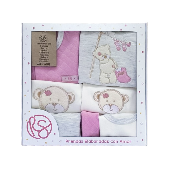 Brillo de Primer Día: Set Lurex de 7 Piezas Jaspe Rosado