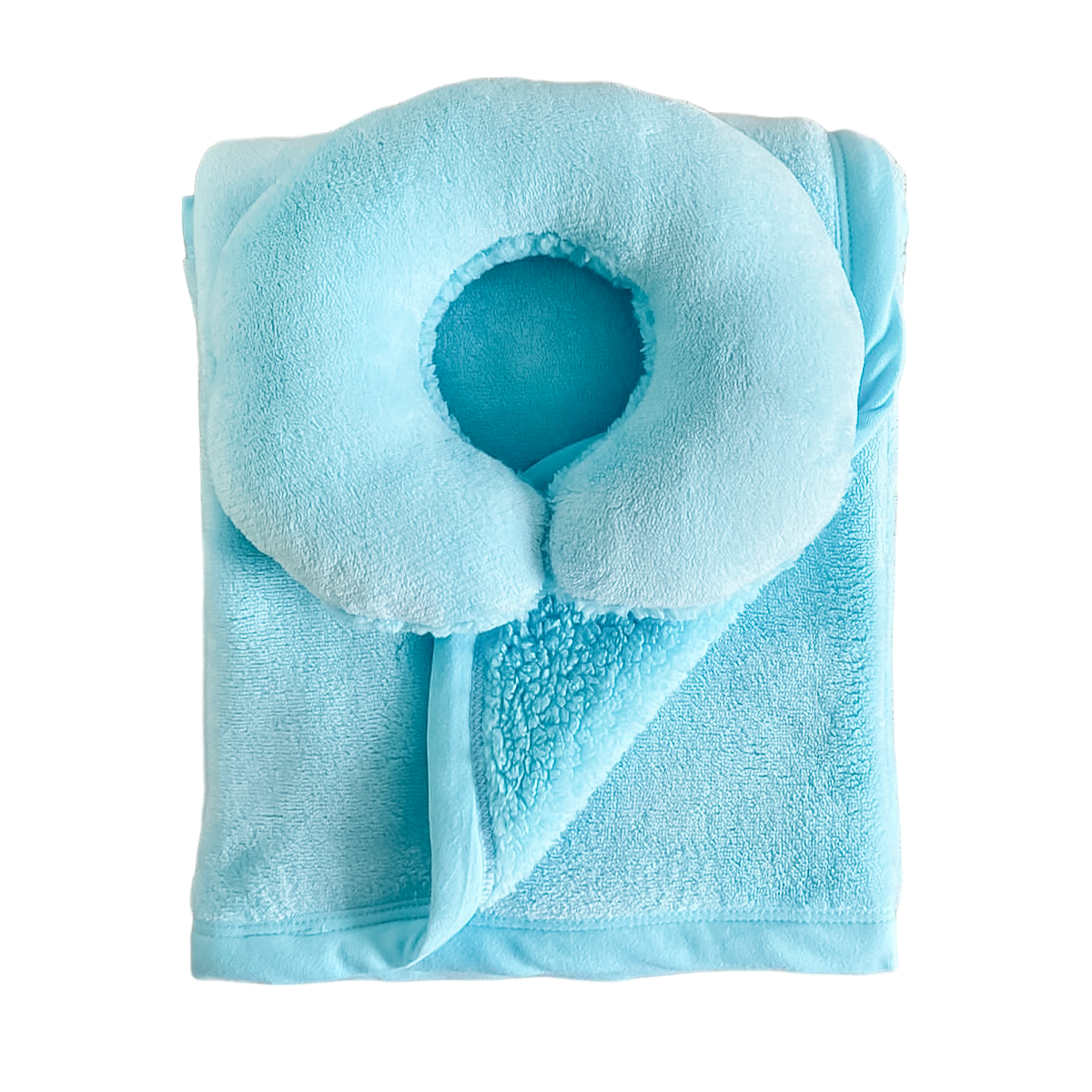 Nubecita Acolchadita Azul - Cobija Doble Faz Hipoalergénica con Almohada