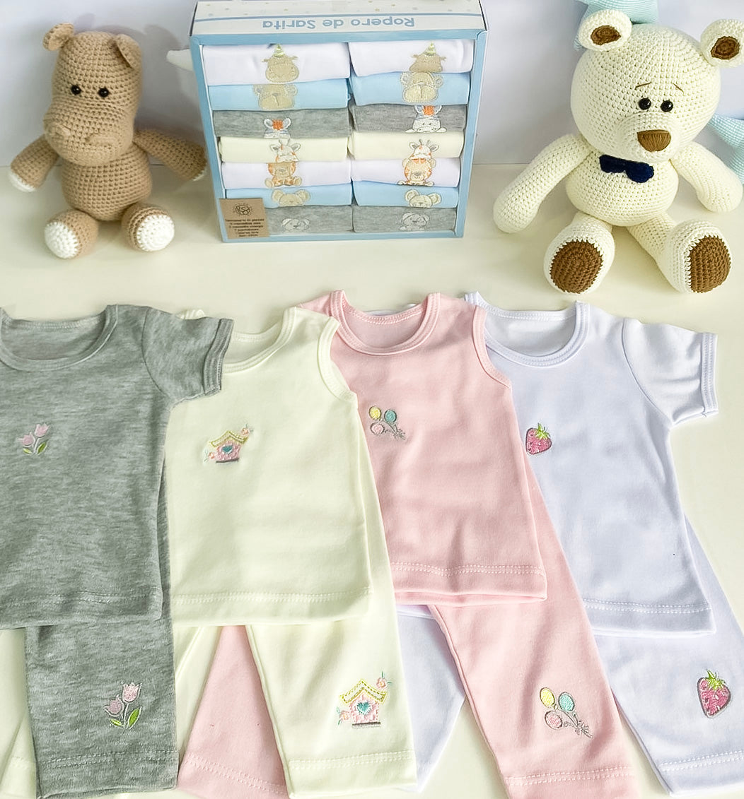 Semana Encantada: Set Semanario 14 Piezas Celeste Gris
