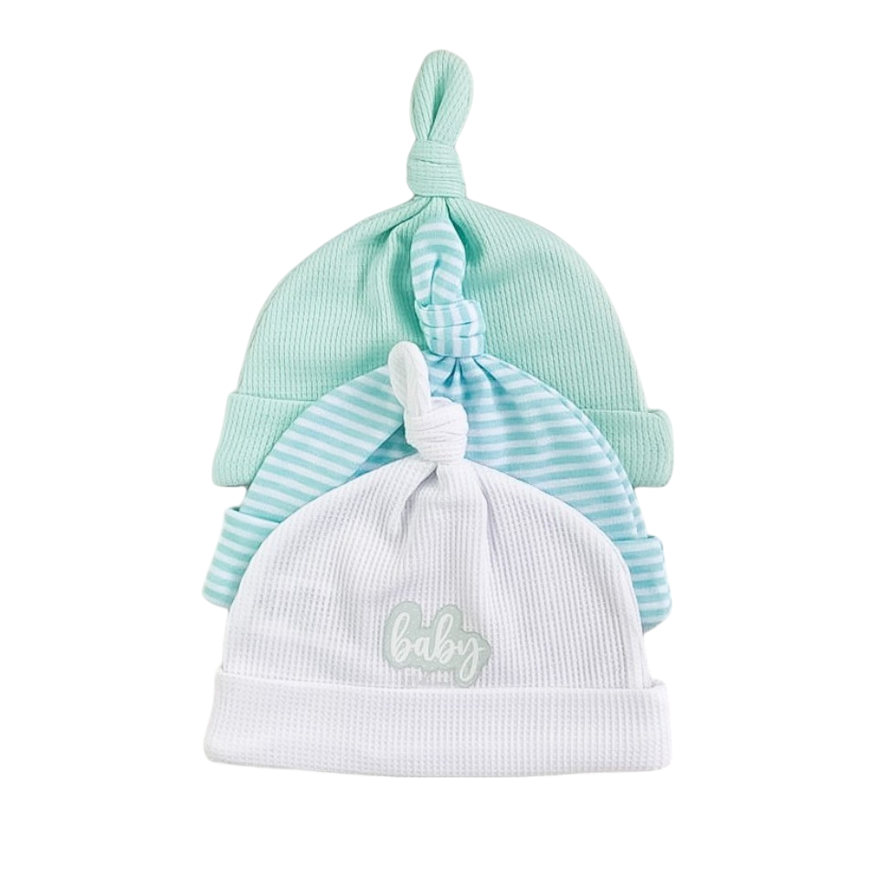 Gorritos Encantadores: Set de Gorros para Bebés Menta