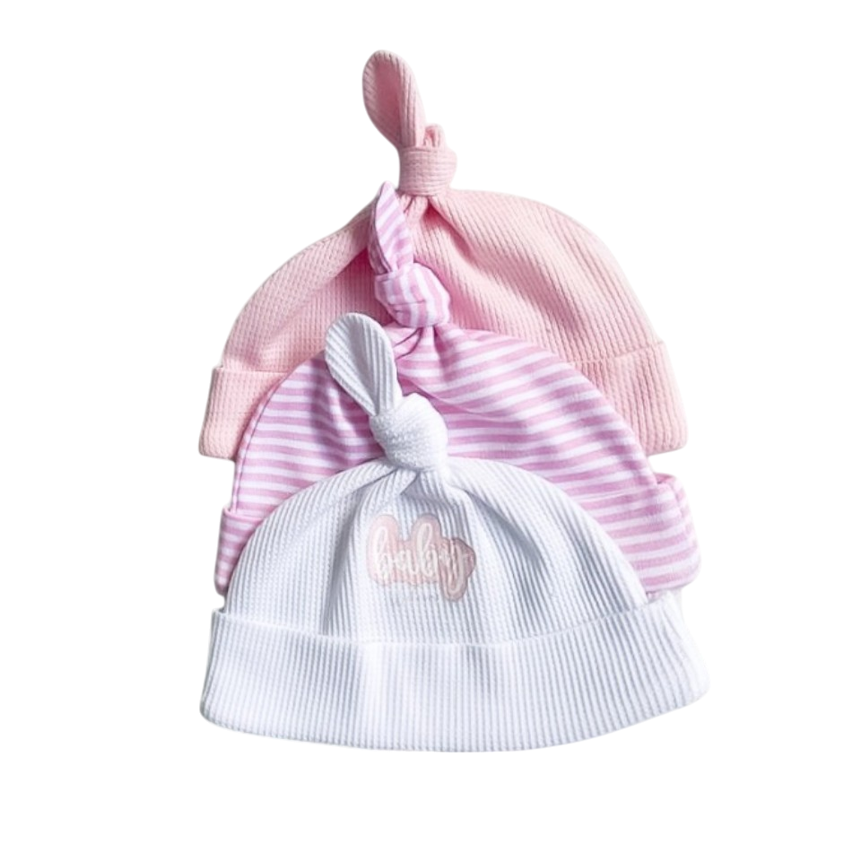 Gorritos Encantadores: Set de Gorros para Bebés Rosado