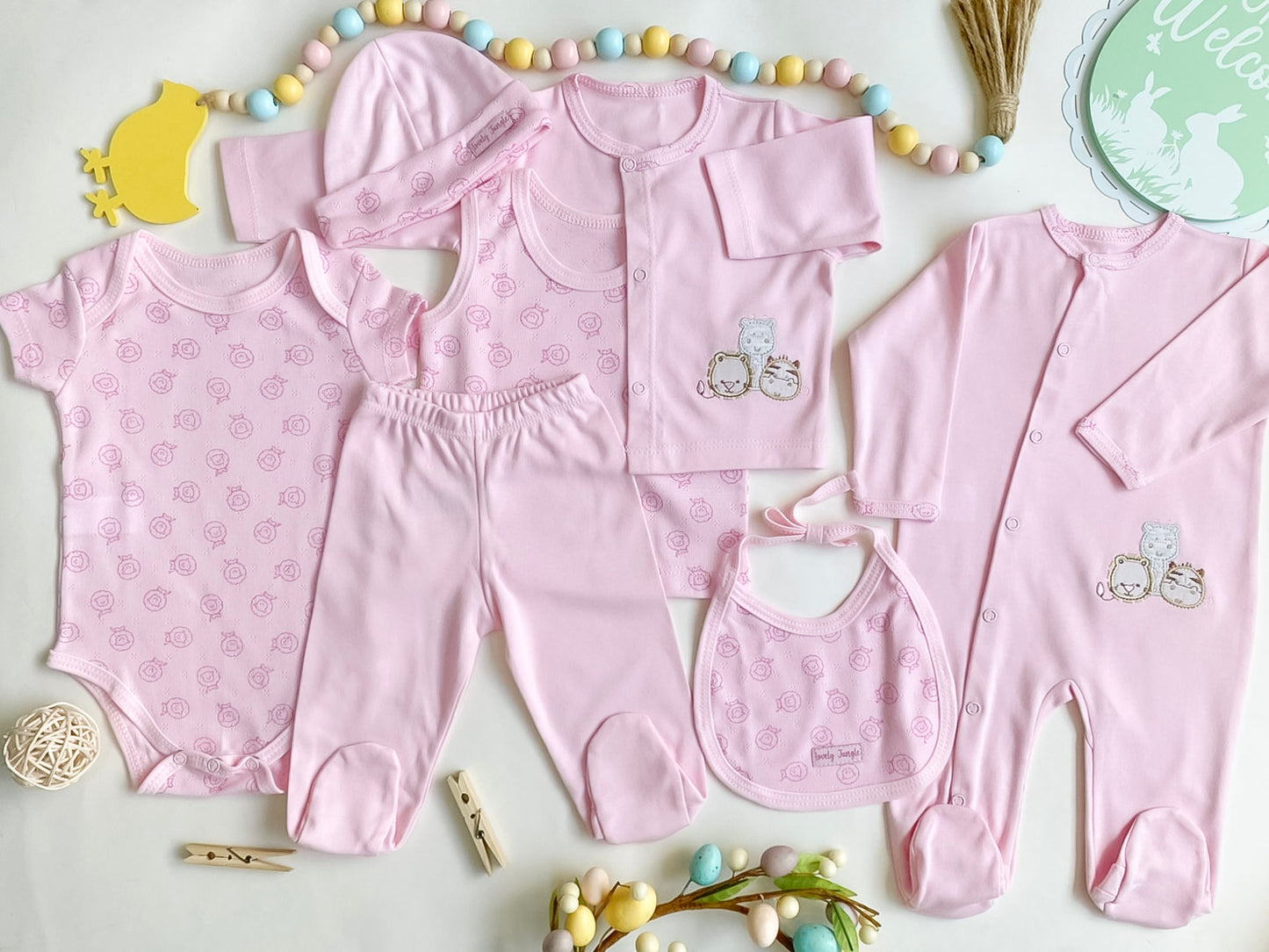 Amanecer de Sueños: Set Primer Día 7 Piezas Rosado