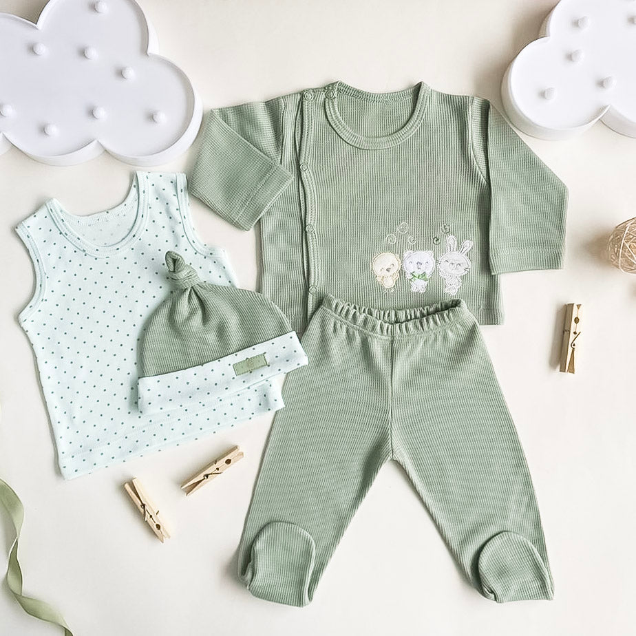 Animalitos de Ensueño Gris - Set Primer Día 4 Piezas Gris