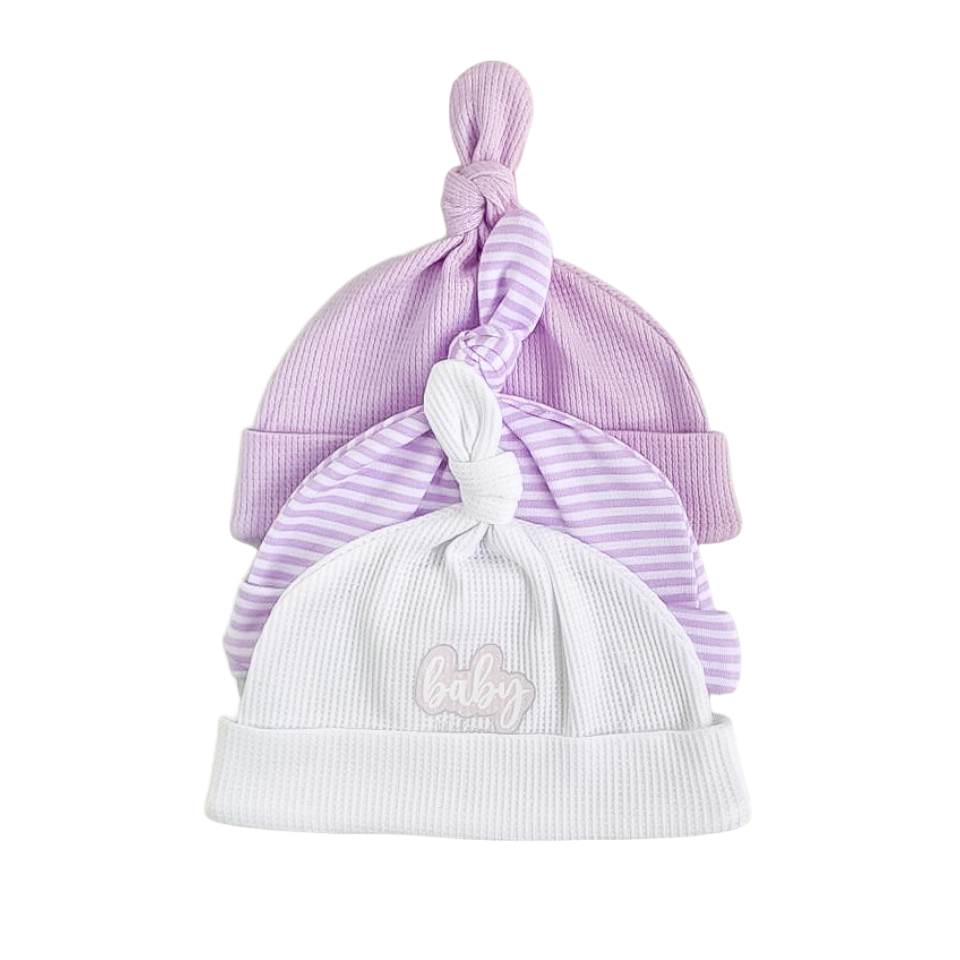 Gorritos Encantadores: Set de Gorros para Bebés Lila