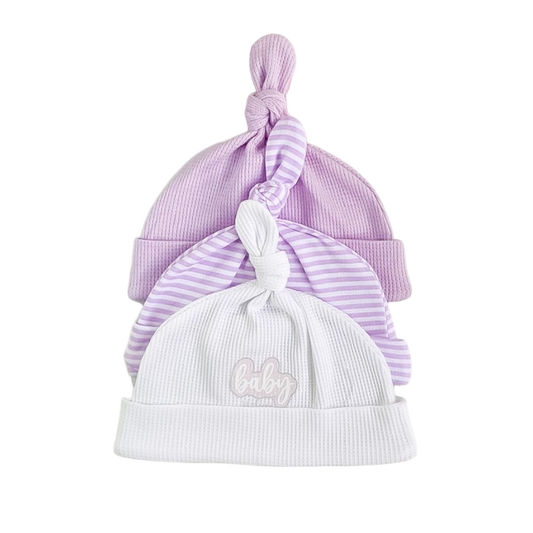 Gorritos Encantadores: Set de Gorros para Bebés Lila