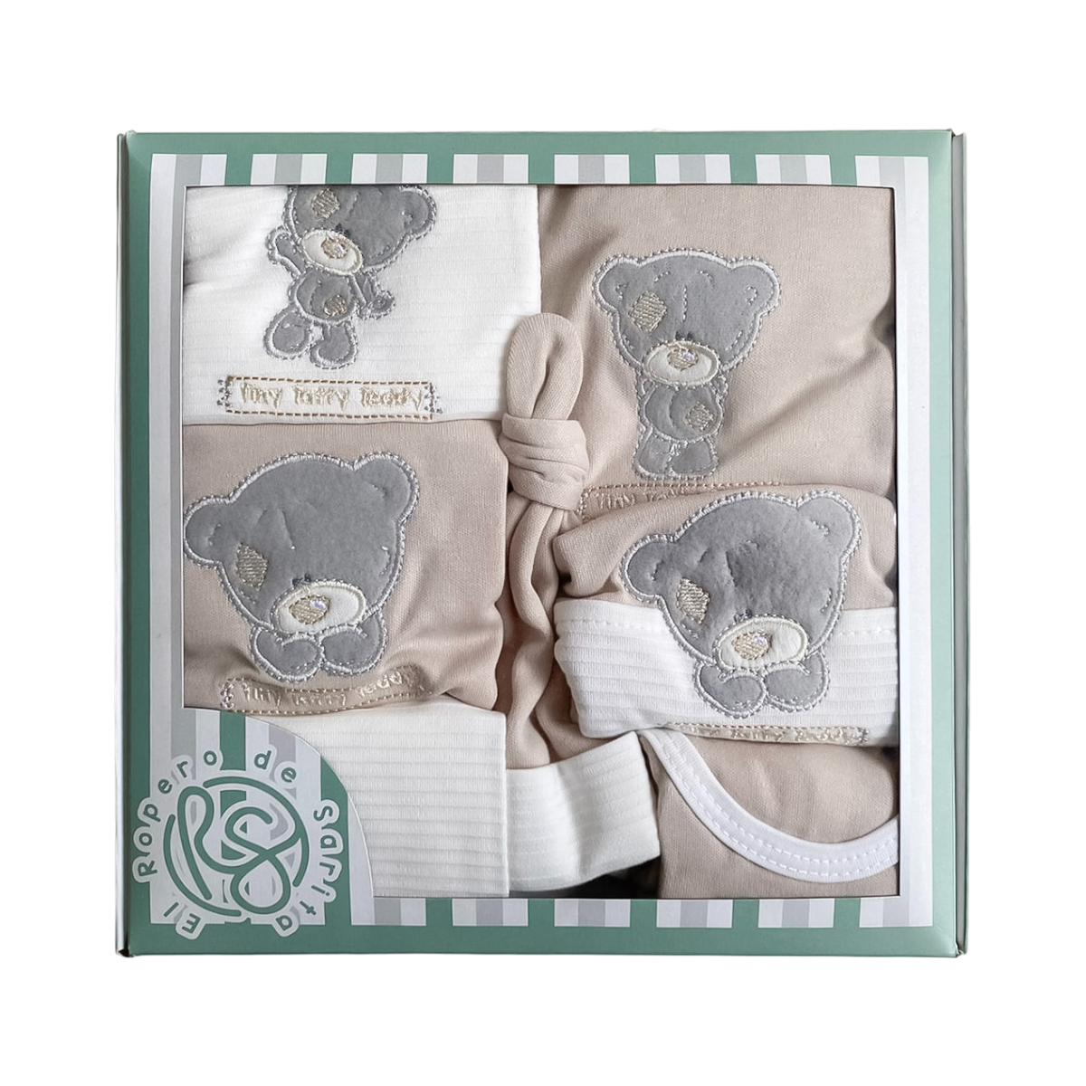 Tierno Osito de Bienvenida- Set Primer Día 7 Piezas Habano