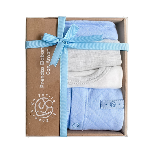 Brillito de Amor: Set de Primer Día Lurex de 4 Piezas Jaspe Celeste